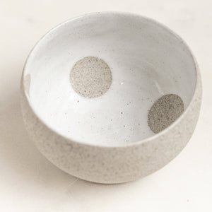 A versatile bowl often utilised for salt and pepper, dips, sugar or nuts. It can also be a place for jewellery or trinkets.  The inside is glazed with food safe glazes in pink, mint and white with a playful dot design while the outside has been left in its pure form.  You might also like to add a cute flower spoon. Together you have a really fun and useful gift.  This listing is for a bowl only and does not include a spoon.